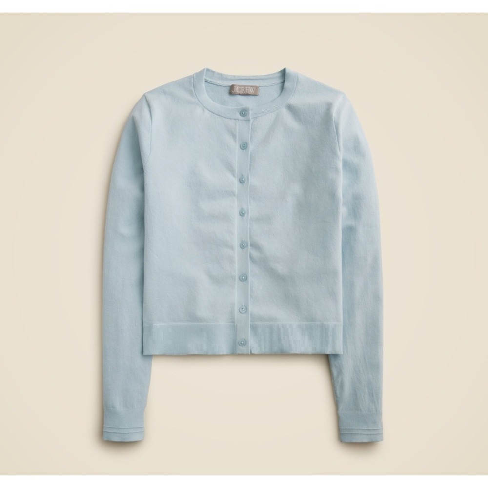 J. Crew Light Blue Crewneck Button Cardigan